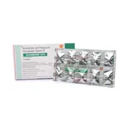 Augmentin 375 Mg Box/Carton + Blister Pack showing the Front and Back face.