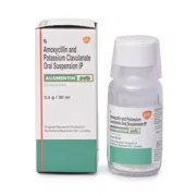Augmentin Dry Syrup 30 ml Box/Carton + Bottle showing the Front face.