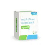 Augmine 375 Mg Tablet Box/Carton showing the Front face.