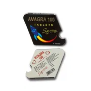 Avagra 100 Mg Tablets Box/Carton + Blister Pack showing the Front and Back face.