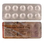 Avas 10 Tablet Blister Pack + Strip showing the Front/Back face.