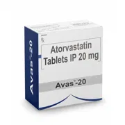 Avas 20 Tablet Box/Carton showing the Front face.