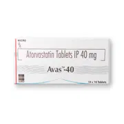 Avas 40 Tablet Box/Carton showing the Front face.