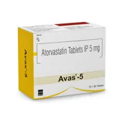 Avas 5 Tablet Box/Carton showing the Front face.