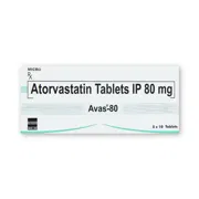 Avas 80 Tablet Box/Carton showing the Front face.