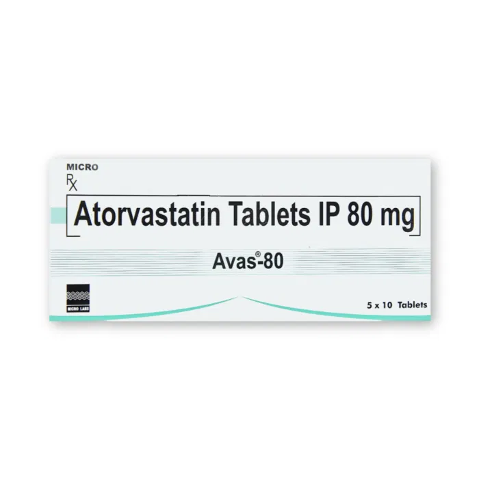 Avas 80 Tablet Box/Carton showing the Front face.