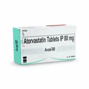 Avas 80 Tablet Box/Carton showing the Front face.