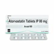 Avas 80 Tablet Box/Carton + Blister Pack showing the Front face.