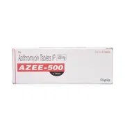 Azee 500 Mg Box/Carton showing the Front face.