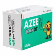 Azee DT 100 Mg Box/Carton showing the Front face.