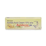 Aziderm Cream 10% (15 Gm) Box/Carton showing the Front face.