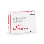 Azifast 500 Tablet Box/Carton showing the Front face.