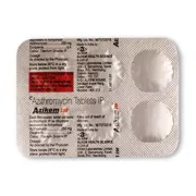 Azikem 250 Mg Tablet Blister Pack showing the Back face.