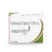 Azispan 500 Mg Tablet Box/Carton showing the Front face.