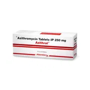 Azithro 250 Mg Tablet Box/Carton showing the Front face.