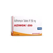 Aziwok 250 Tablet Box/Carton showing the Front face.