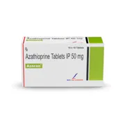 Azoran 50 Mg Box/Carton showing the Front face.