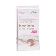 Beclate Inhaler 200 Mcg Box/Carton showing the Front face.