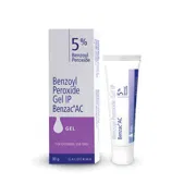 Benzac AC 5% Gel Box/Carton + Tube showing the Front face.