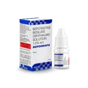Bepodrops 1.5% 5 ml Box/Carton + Eye Drops Bottle showing the Front face.