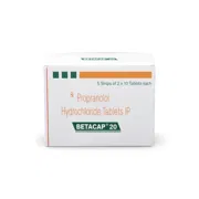 Betacap 20 Tablet Box/Carton showing the Front face.