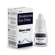 Bimaday 3 ml Box/Carton + Eye Drops Bottle showing the Front face.