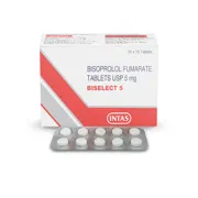 Biselect 5mg Tablet Box/Carton + Blister Pack showing the Front face.