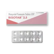 Bisotab 2.5 Mg Tablet Box/Carton + Blister Pack showing the Front face.