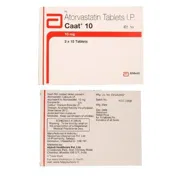 CAAT 10 Tablet Box/Carton showing the Front and Back face.