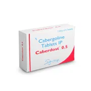 Caberdost 0.5 Mg Tablet Box/Carton + Blister Pack showing the Front face.