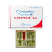 Caberdost 0.5 Mg Tablet Box/Carton + Blister Pack showing the Front face.