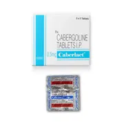 Caberlact 0.5 Mg Tablet Box/Carton + Blister Pack showing the Front face.