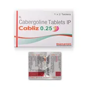 Cabliz 0.25 Mg Tablet Box/Carton + Blister Pack showing the Front face.