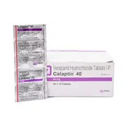 Calaptin 40 Mg Box/Carton + Blister Pack showing the Front face.