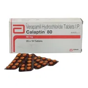 Calaptin 80 Mg Box/Carton + Blister Pack showing the Front face.