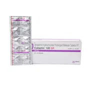Calaptin SR 120 Mg Box/Carton + Blister Pack showing the Front face.