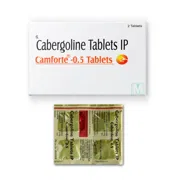 Camforte 0.5 Tablet Box/Carton + Blister Pack showing the Front face.