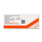 Cardipin Retard 20 Mg Tablet Box/Carton showing the Back face.