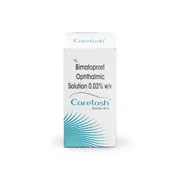 Carelash Ophthalmic Solution Box/Carton showing the Front face.