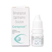 Careprost 3 ml. of 0.03% Box/Carton + Eye Drops Bottle showing the Front face.