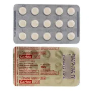 Carloc 12.5 Tablet Box/Carton + Blister Pack showing the Front/Back face.