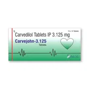 Carvejohn 3.125 Mg Tablet Box/Carton showing the Front face.