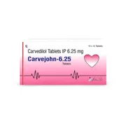 Carvejohn 6.25 Mg Tablet Box/Carton showing the Front face