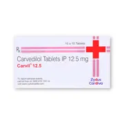 Carvil 12.5 Tablet Box/Carton showing the Front face.