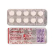 Carvipress 6.25 Tablet Blister Pack showing the Front/Back face.