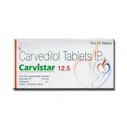 Carvistar 12.5 Tablet Box/Carton showing the Front face.