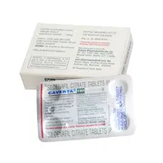 Caverta 100 Mg Box/Carton + Blister Pack showing the Front/Back face.