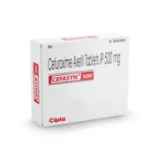 Cefasyn 500 Mg Tablet Box/Carton showing the Front face.
