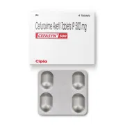 Cefasyn 500 Mg Tablet Box/Carton + Blister Pack showing the Front and Back face.