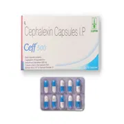 Ceff 500 Capsule Box/Carton + Blister Pack showing the Front face.